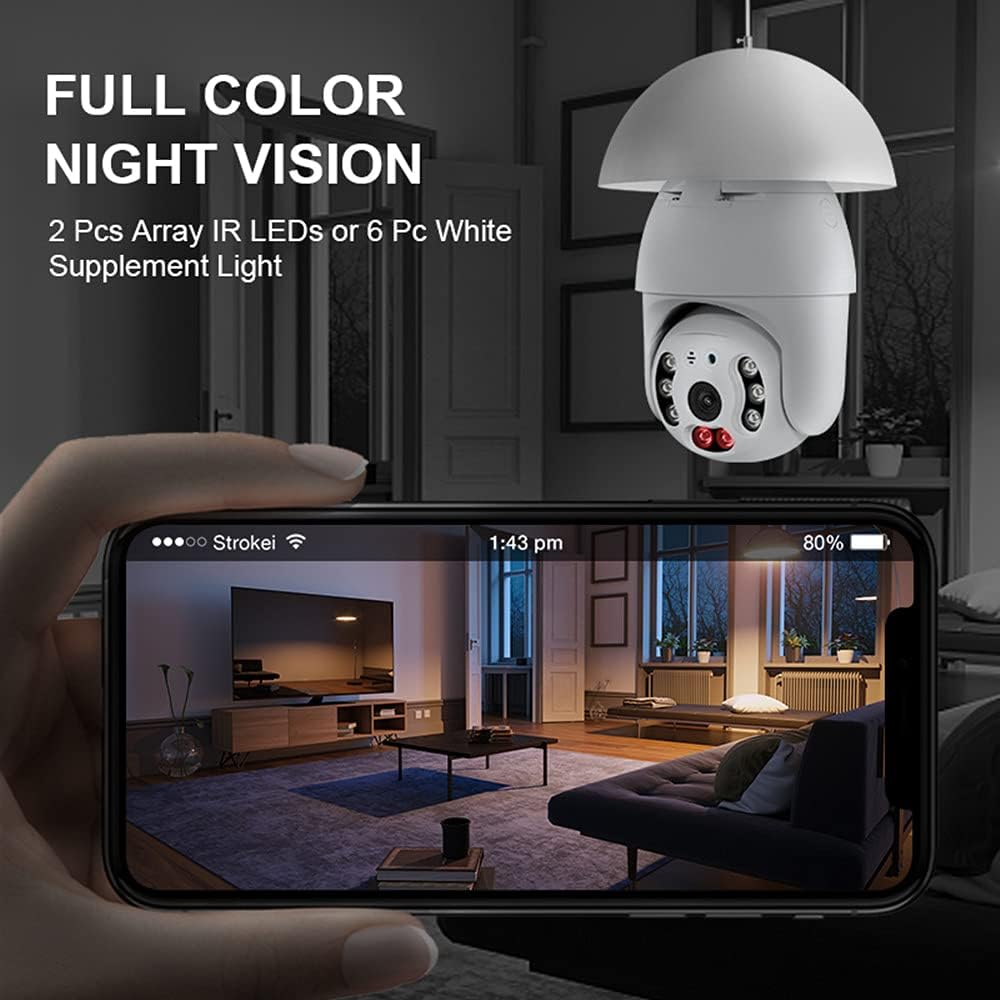 2K 3.0MP Wireless PTZ Security Camera with E27 Bulb Connector M40510