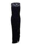 Black Lace Open Back Gown T21613