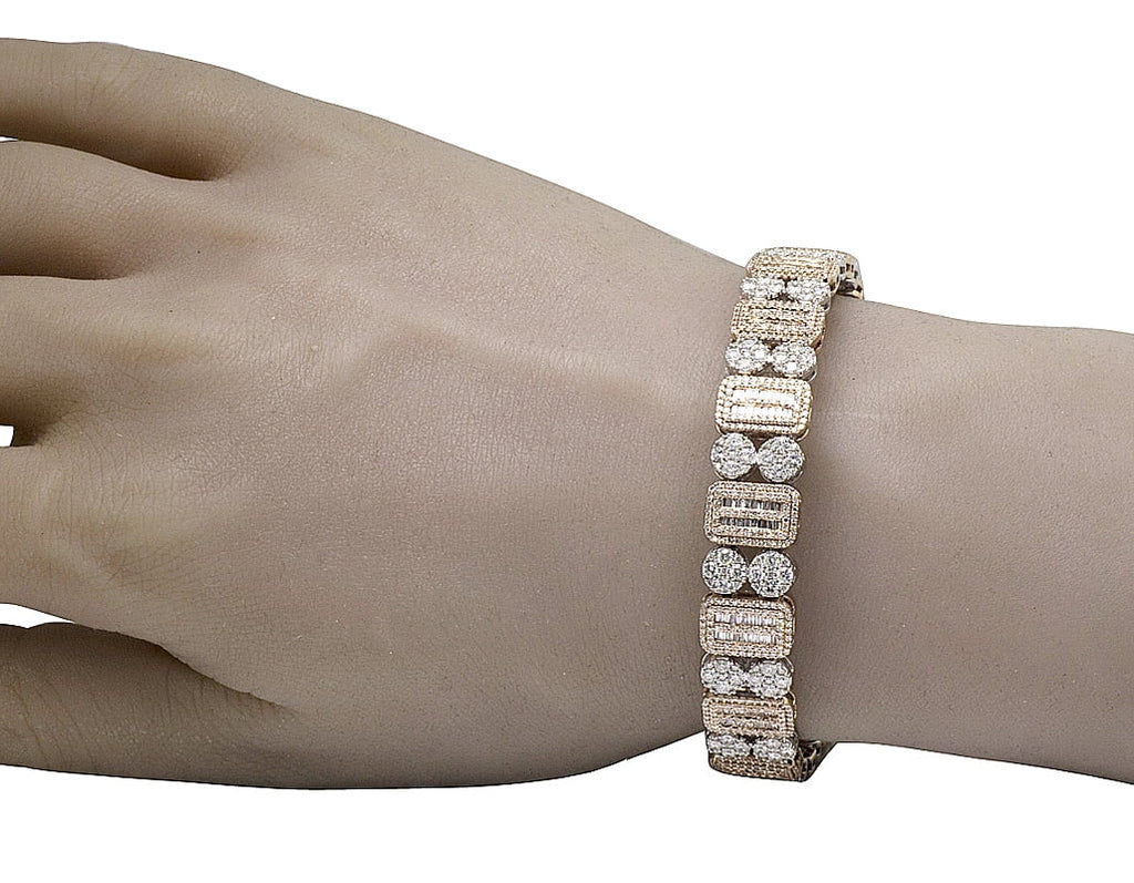 Two Tone Diamond Bracelet 11.75CT 8.5" O61511