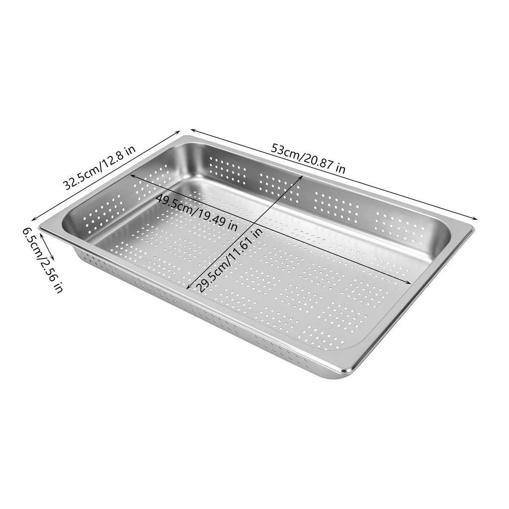 Full Size Perforated Stainless Steel Steam Table Food Pan L6421