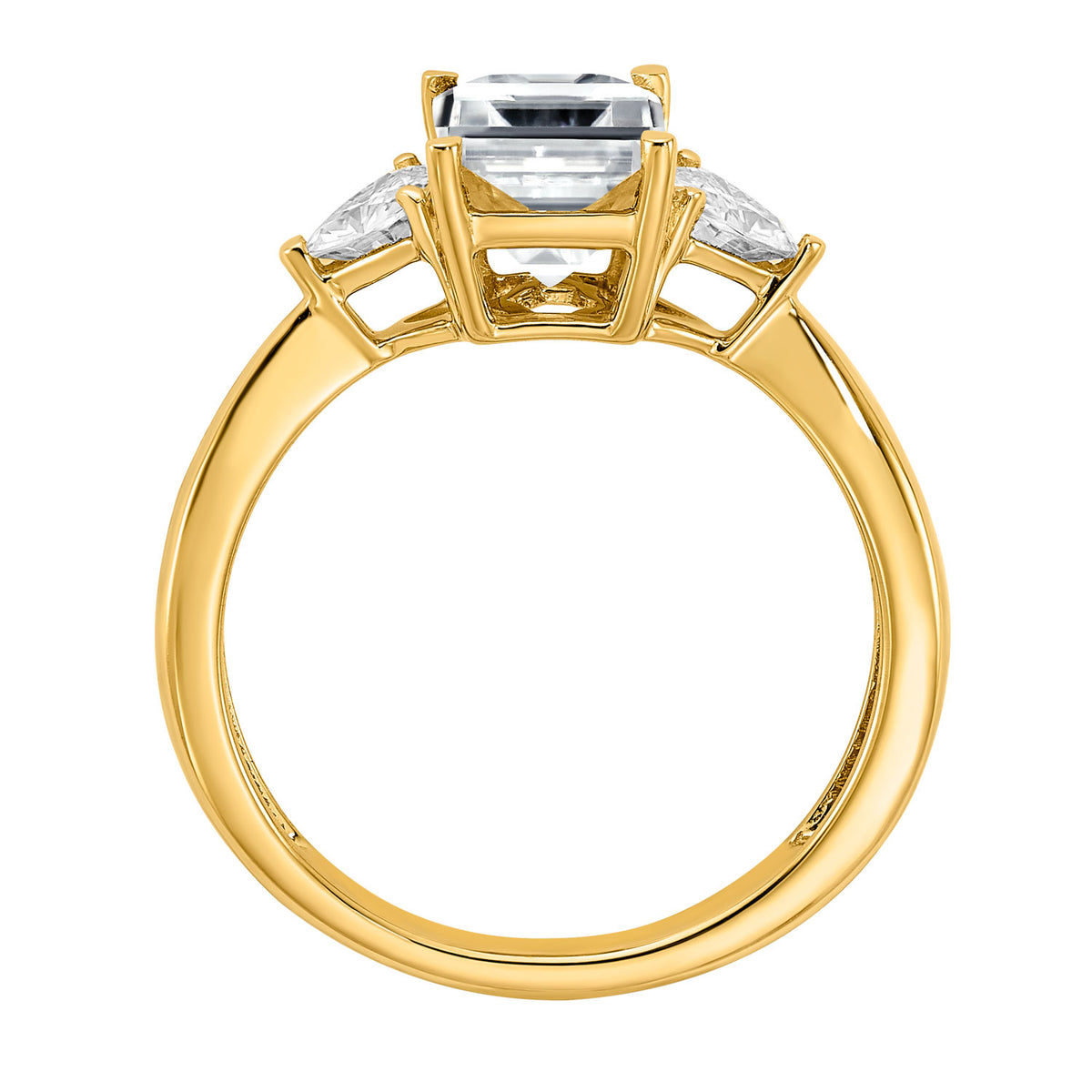 14 Karat Yellow Gold 3-Stone Engagement Ring V659
