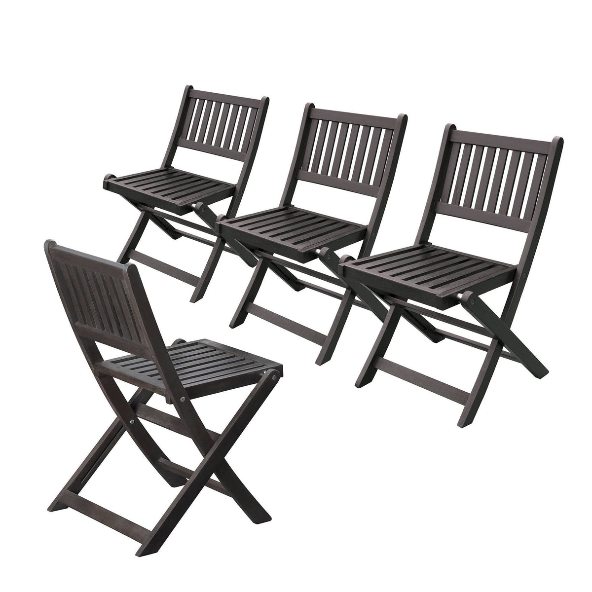 4pk Black Folding Chairs I8578