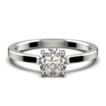 1.00 Carat Round Cut Diamond Moissanite Solitaire Engagement Ring in 10k Solid White Gold R61658