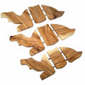 Hand Carved Olive Wood Trivet Set (6.5, 9 and 11 inch) D502
