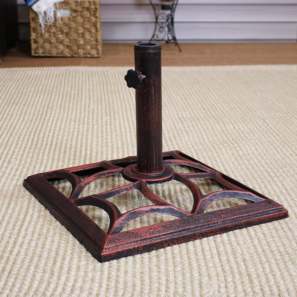 16-Inch Square Cast Iron Umbrella Base Stand Q8568