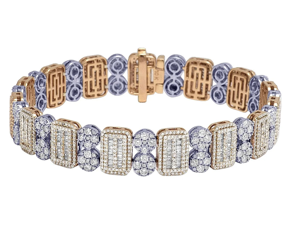 Two Tone Diamond Bracelet 11.75CT 8.5" O61511