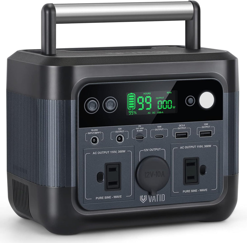 Portable Power Station, 500W Peak, 296Wh, 110V AC Pure Sine Wave, 65W USB PD W633383
