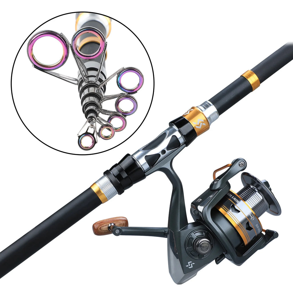 Telescopic Fishing Rod and Spinning Reel Combo Set E5208