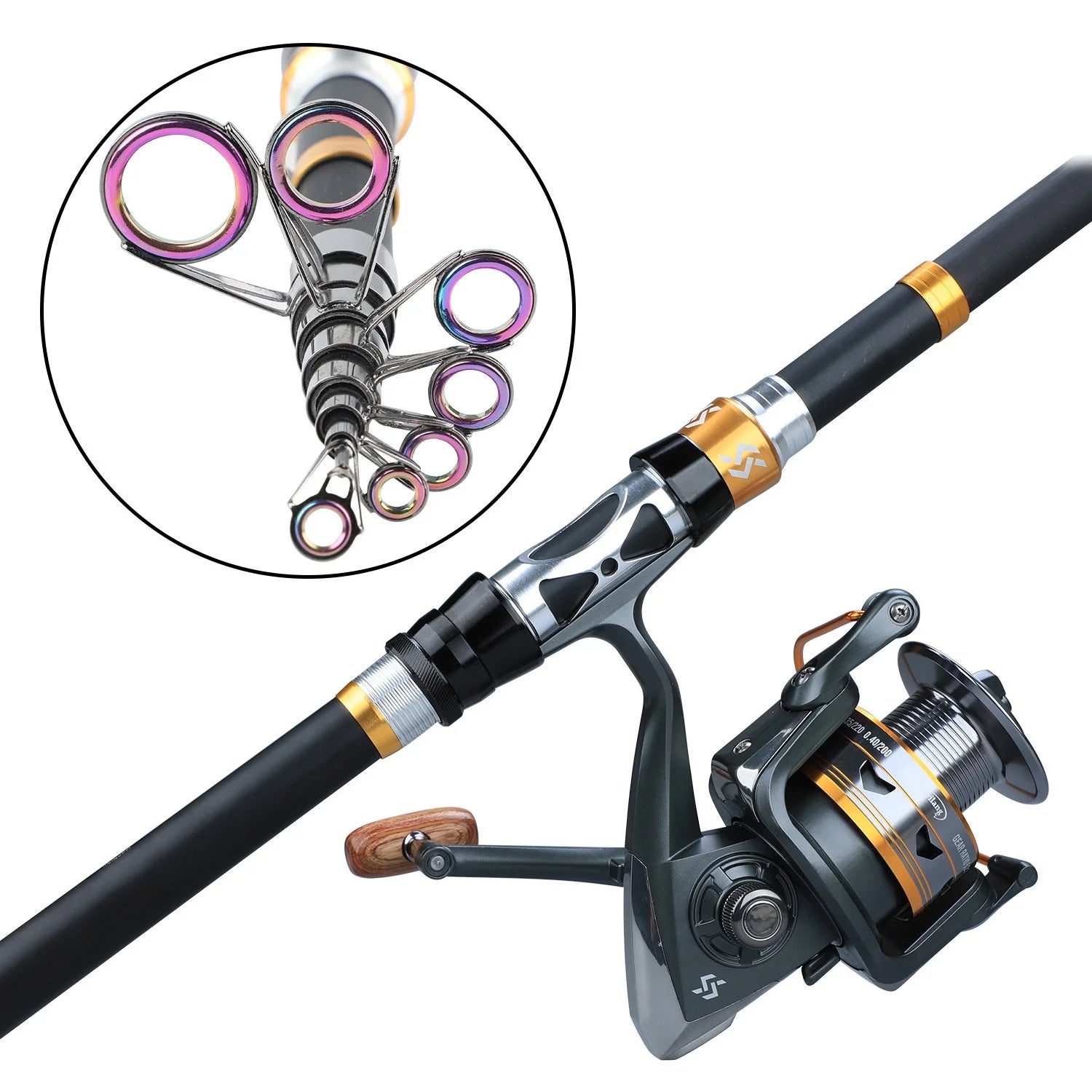 Telescopic Fishing Rod and Spinning Reel Combo Set E5208