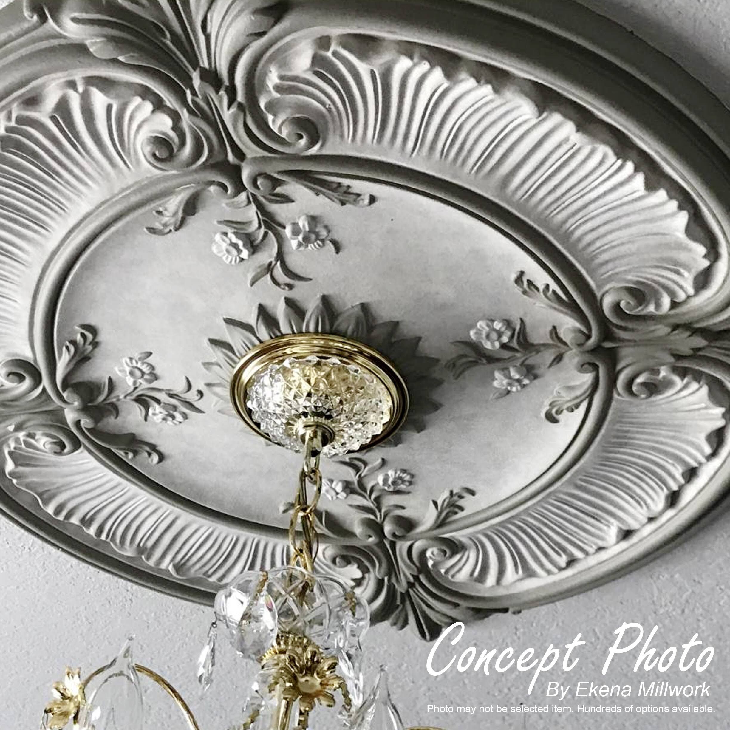 23 5/8x22OD x 4 5/8x22ID x 1 7/8x22P Acanthus Twist Ceiling Medallion Z7038