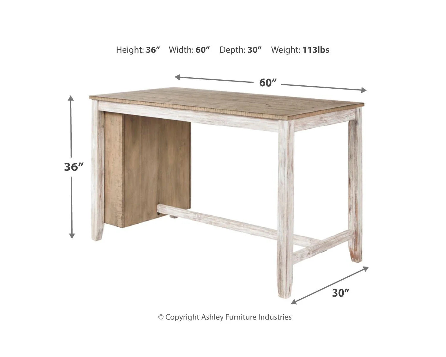 White/Light Brown Counter Height Dining Table S24702
