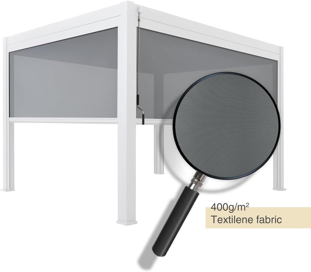 13' Aluminum Pull-Down Privacy Screen Pergola Divider (White) T30260
