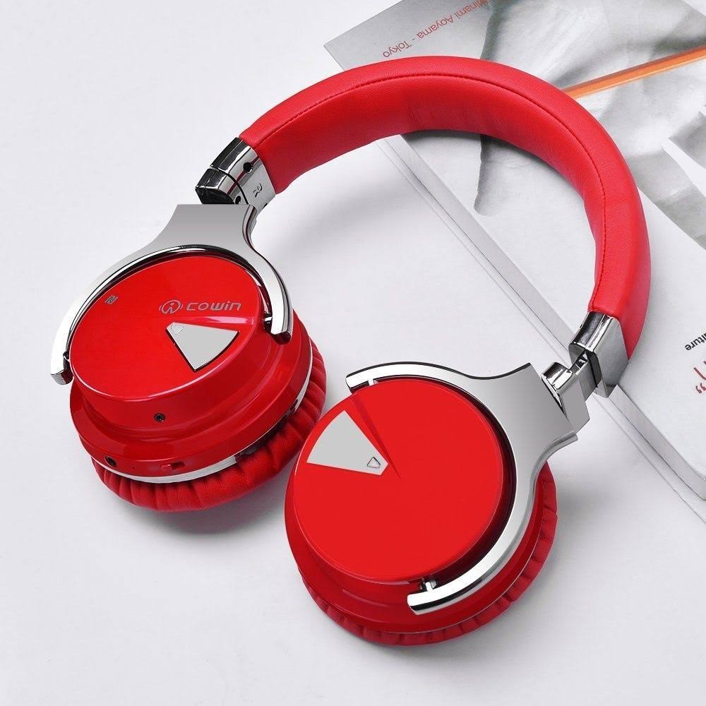 Red Active Noise Cancelling Wireless Bluetooth Headphones E96190