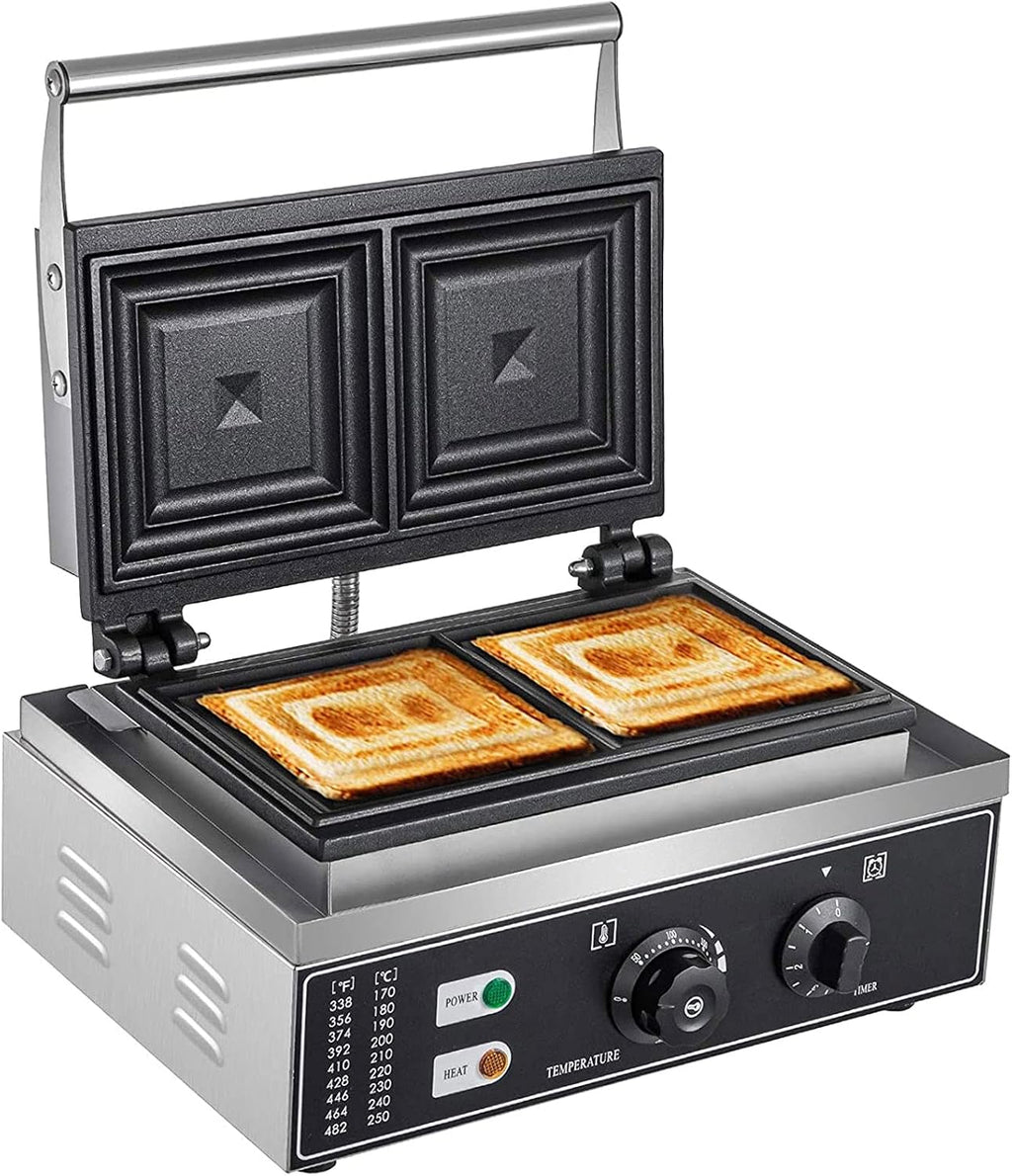 Square Waffle Iron, 10Pcs Nonstick Dual Heating Electric Waffle Machine X37476