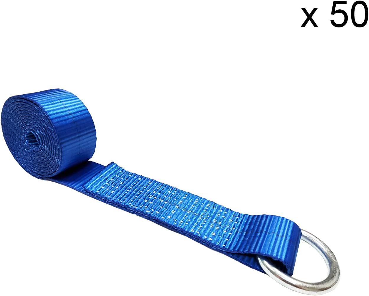 2 in x 10’ O-Ring Trailer Tie Down Lasso Strap (Green, 10 - Pack) Y458