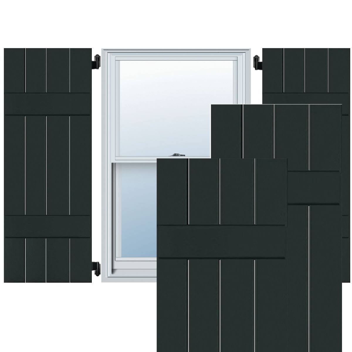 Real Wood Pine Board-n-Batten Shutters C9001