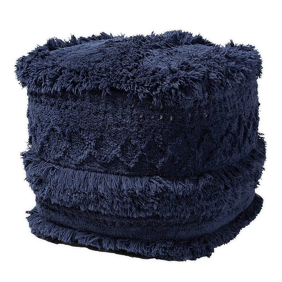 Navy Pouf Ottoman U22151