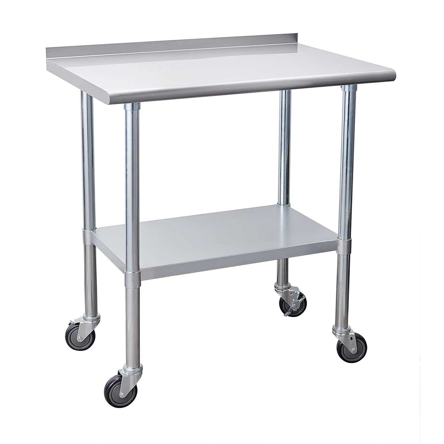 Stainless Steel Table 24 x 60 Inches with Caster Wheels and Undershelf Z18934