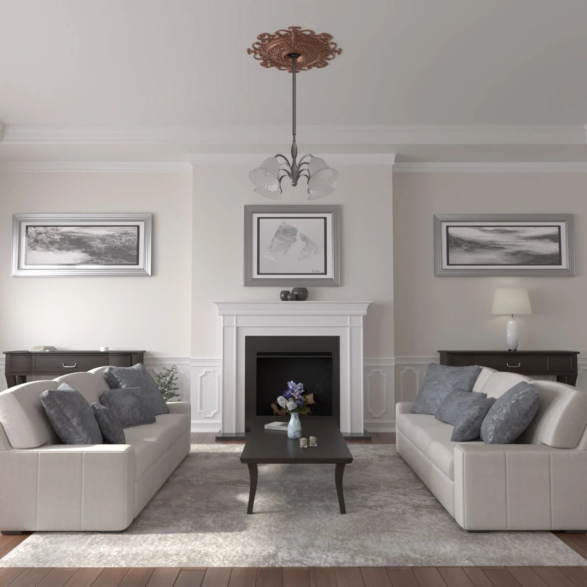 Orleans Ceiling Medallion, Hand-Painted Polished Copper F258609