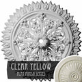 24 3/4x22OD 1 3/8x22ID x 3 1/4x22P Hand-Painted Clear Yellow Ceiling Medallion T982