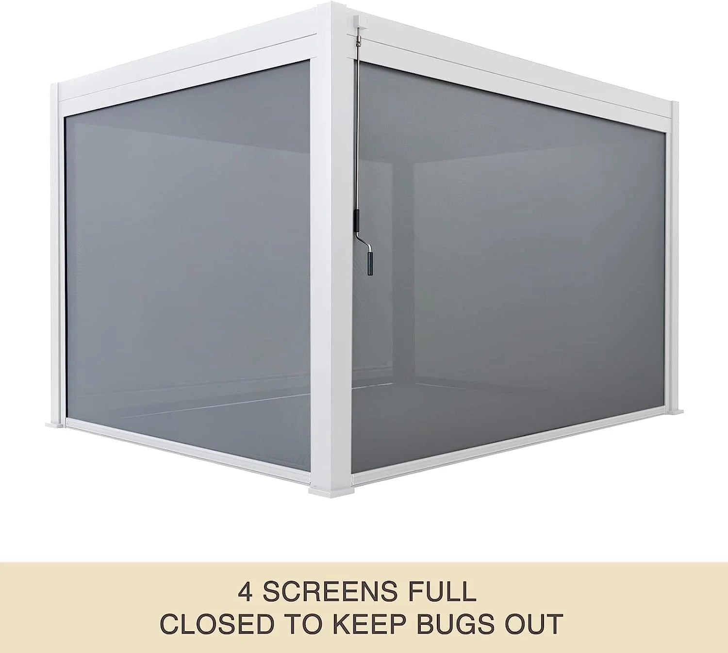 13' Aluminum Pull-Down Privacy Screen Pergola Divider (White) T30260