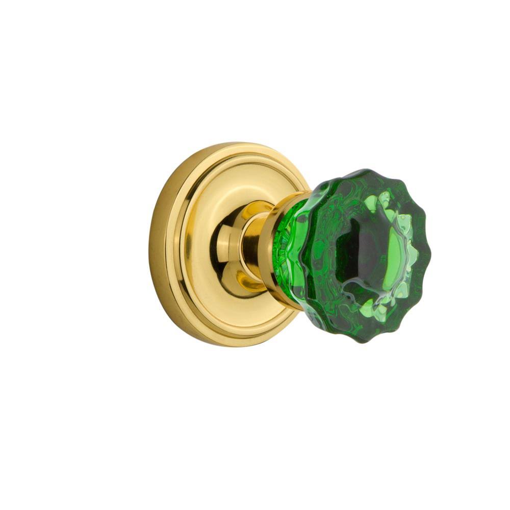 Polished Brass Crystal Glass Door Knob X796078