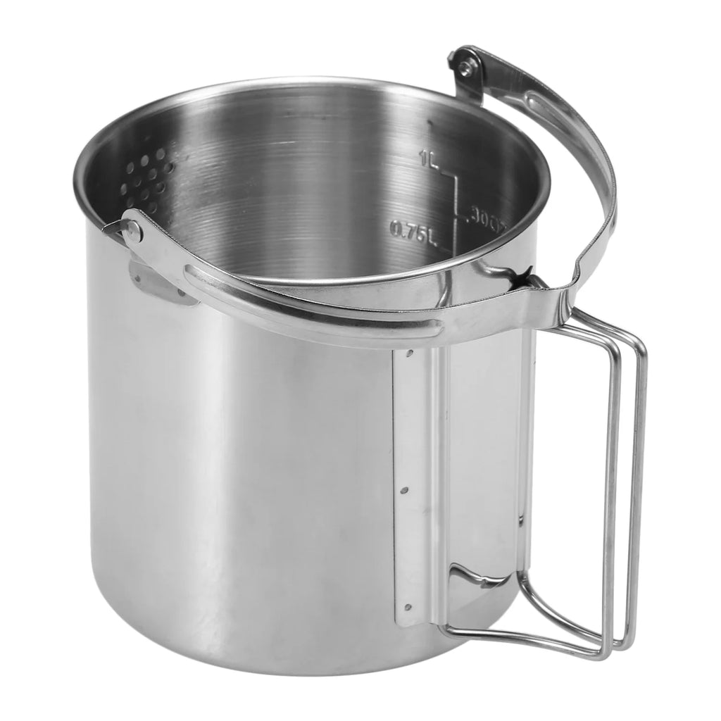 1L Stainless Steel Cooking Kettle with Foldable Handle C252005