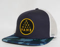 Navy White Embroidered Camo Trucker Hat T18892