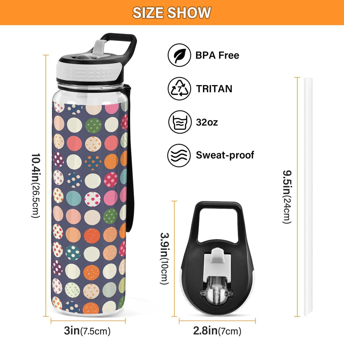 32oz Tritan Leakproof Water Bottle with Straw E92172