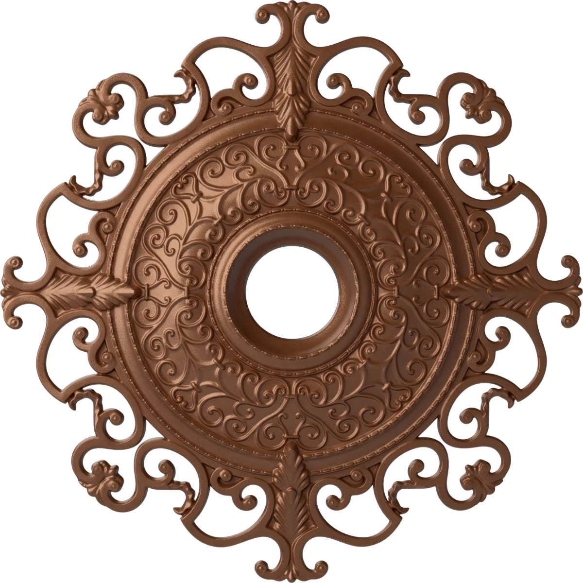 Orleans Ceiling Medallion, Hand-Painted Polished Copper F258609