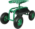 Red Rolling Garden Cart with 360 Swivel Seat P101776