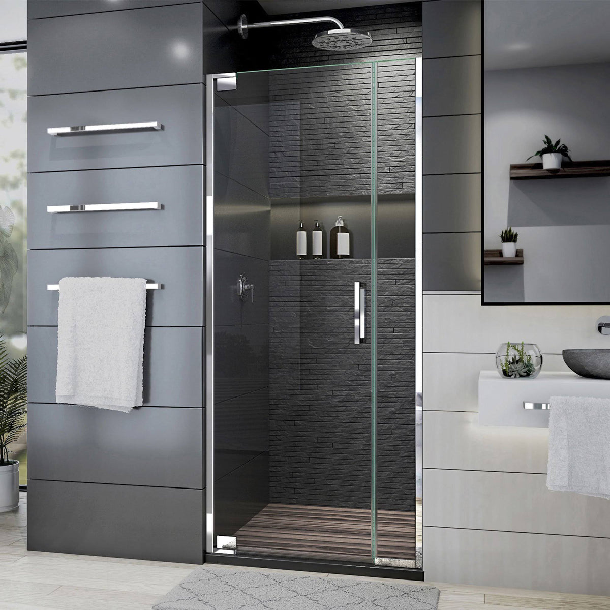 Frameless Pivot Shower Door in Chrome G17133