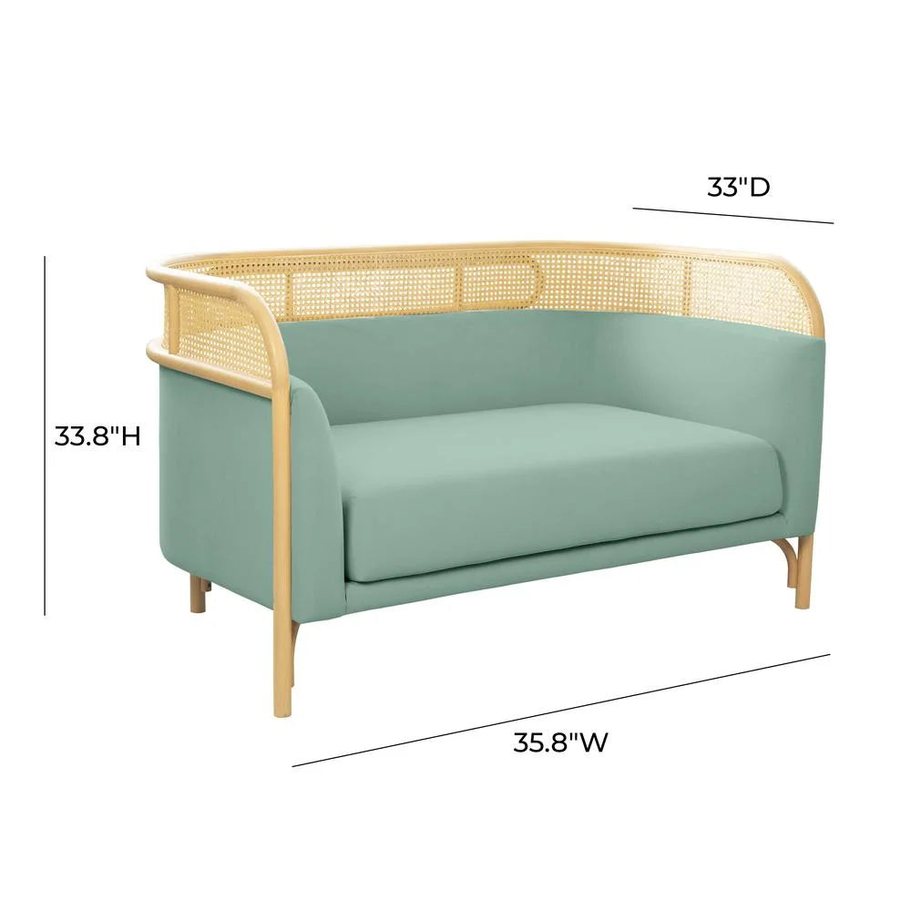 Ocean Blue Velvet Loveseat X464475