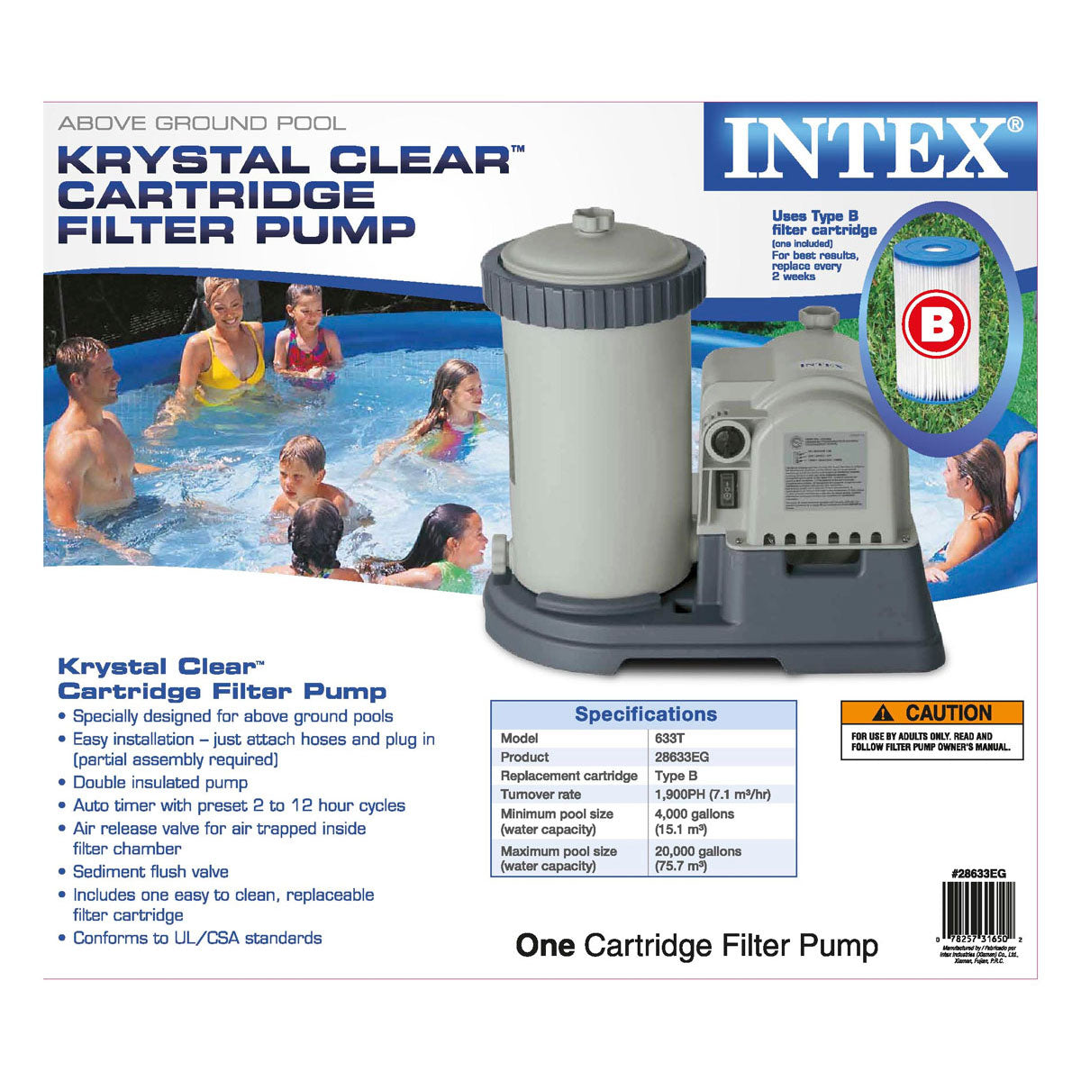 Intex Pool Pump with Wall Mount Automatic Skimmer and Pool Filters (6 Pack) D575734