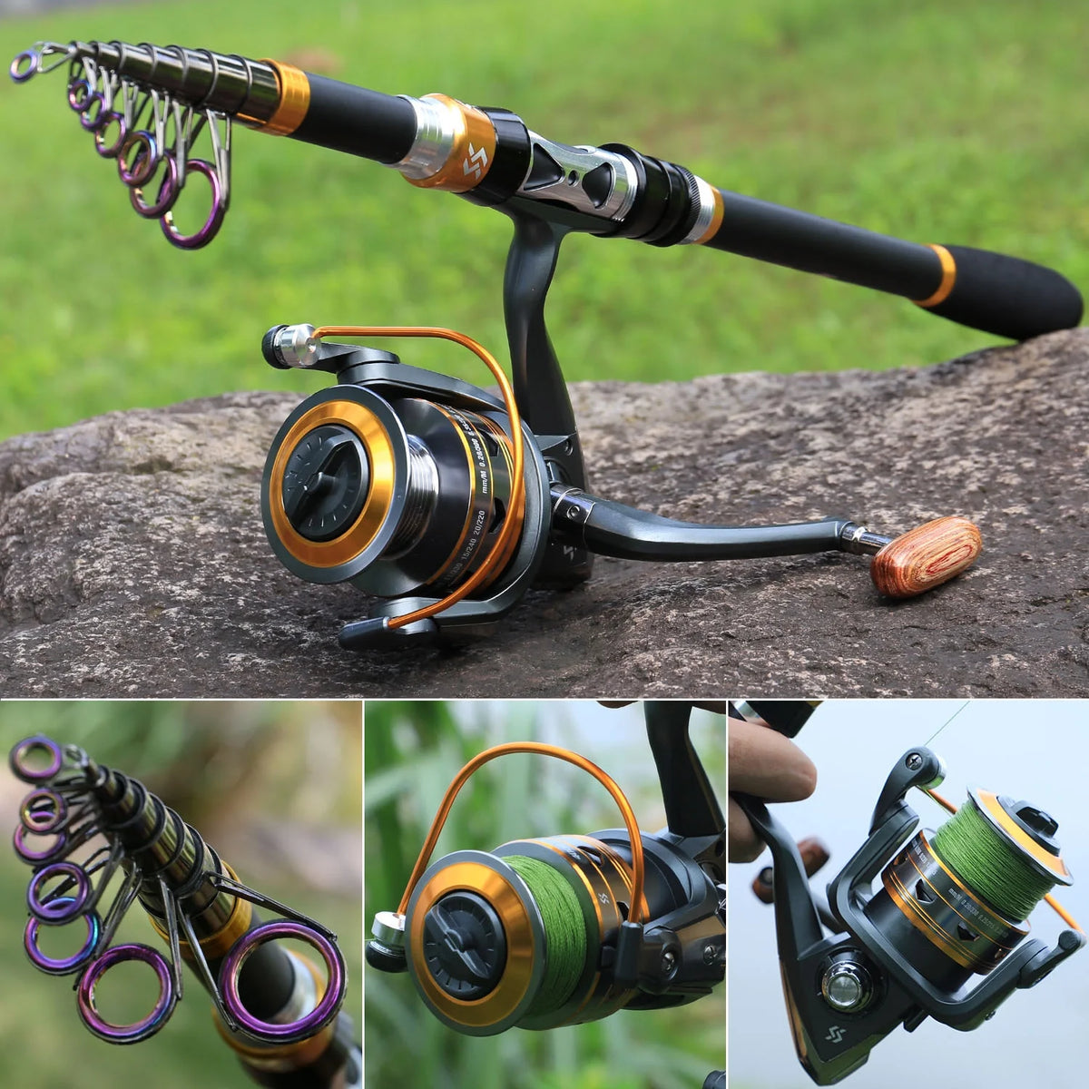 Telescopic Fishing Rod and Spinning Reel Combo Set E5208