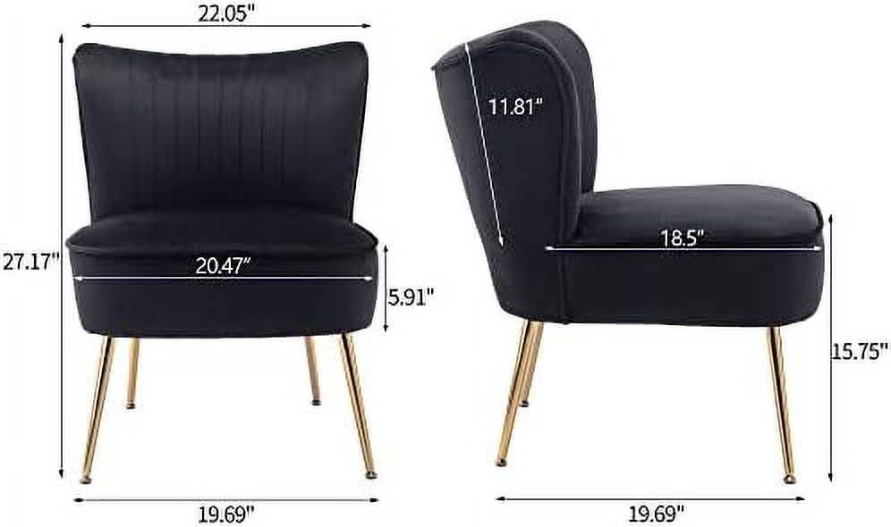 Light Gray Velvet Accent Chair with Golden Legs K5370