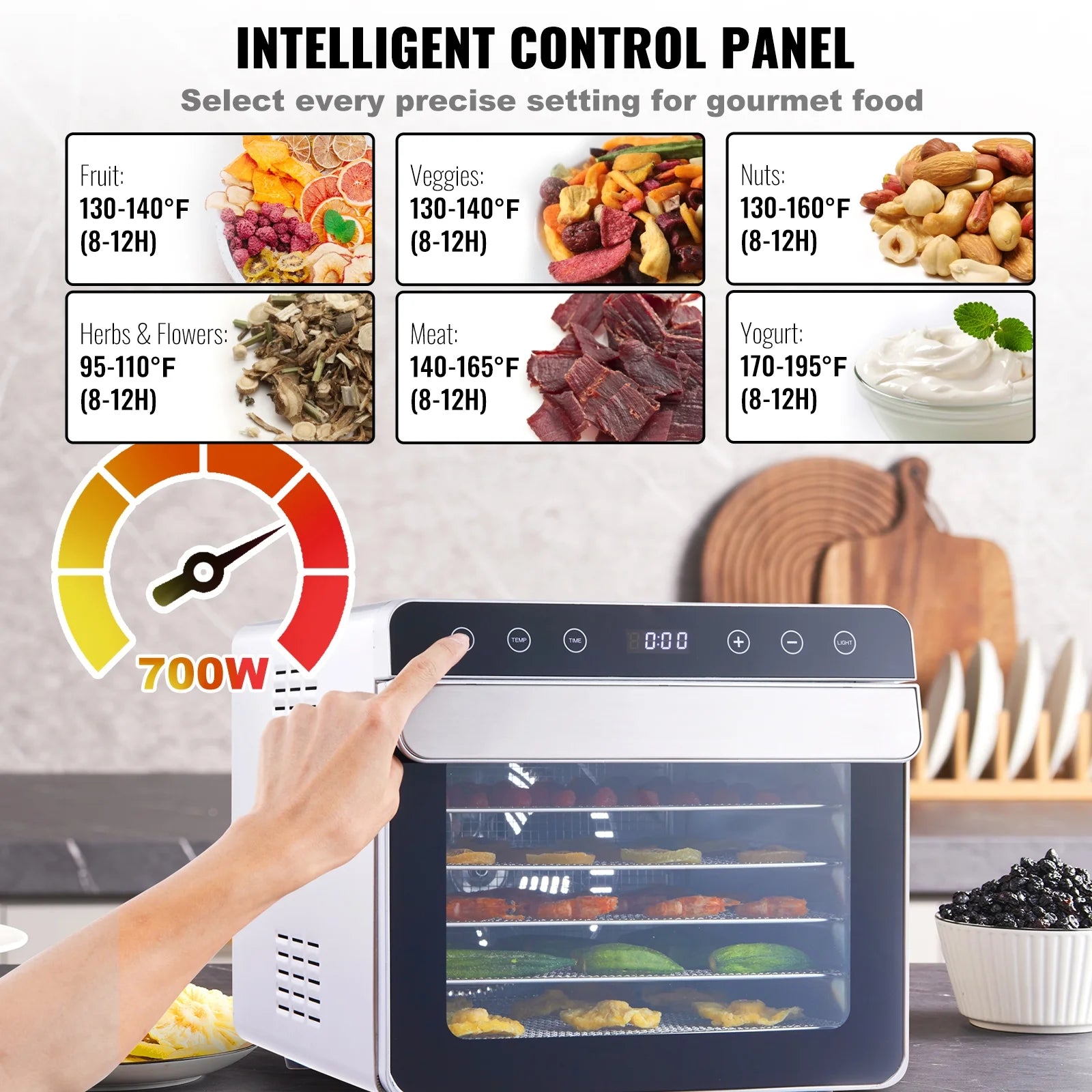 6 Tray Stainless Steel Food Dehydrator Machine P8310