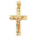 14K Two Tone Gold Jesus Crucifix Cross Pendant F60979