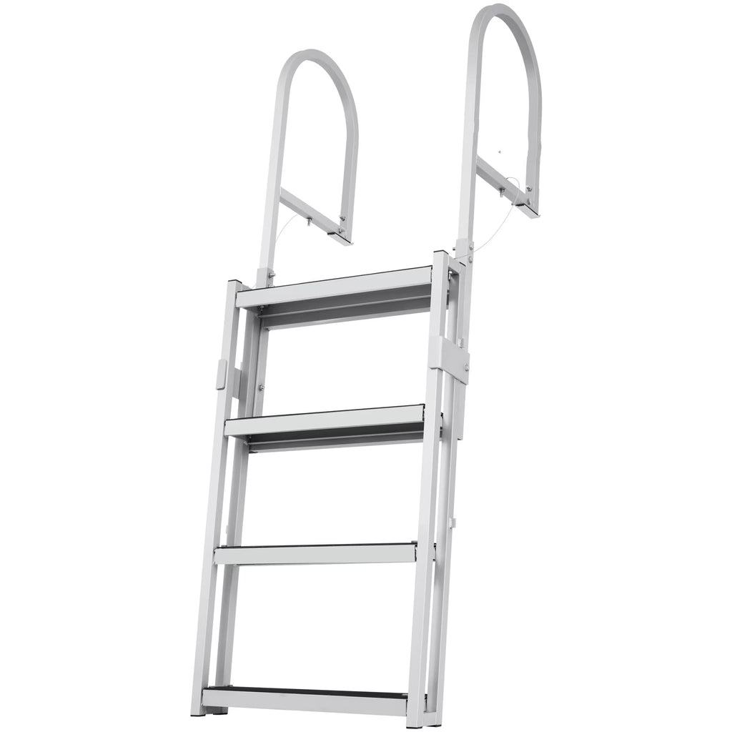 Aluminum Dock Ladder 55.1-67.1in Height Adjustable 4 Step Q1223