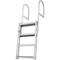Aluminum Dock Ladder 55.1-67.1in Height Adjustable 4 Step Q1223