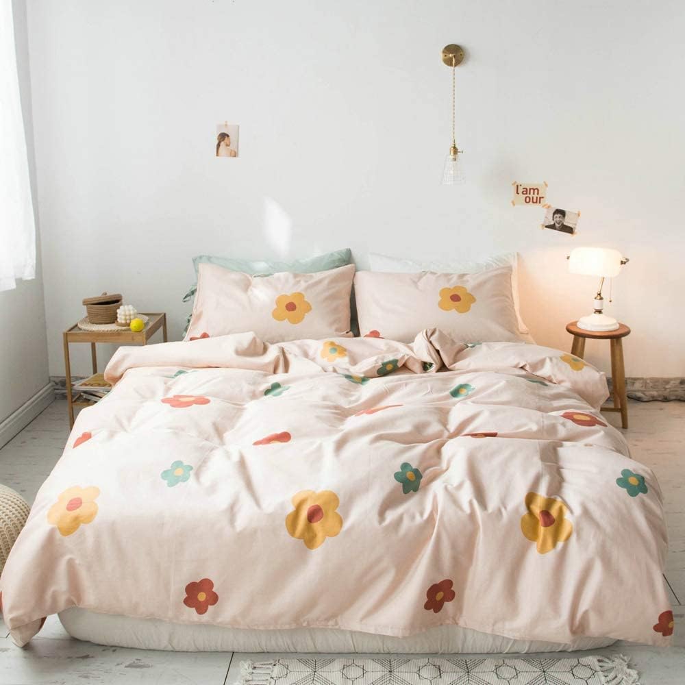 Japanese Anime Cute Little Dinosaur Bedding Set 3pcs Printing Cartoon Duvet Cover Pure Cotton Twin Size D3991