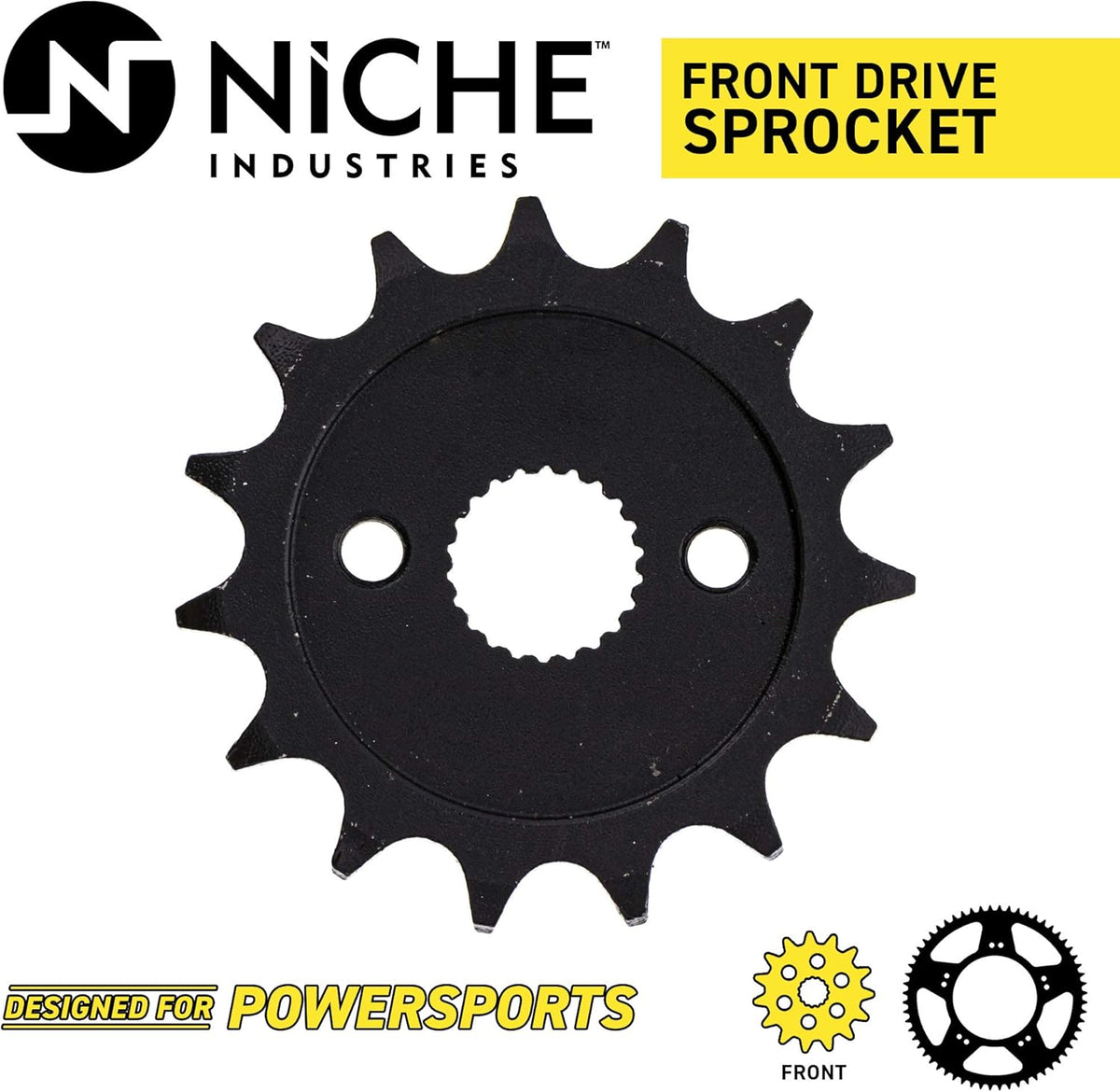 Drive Sprocket Chain Combo Front 15 Rear 49 Tooth 428HZ Standard 114 Links Pack of 2 S16300