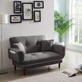 Grey Fabric Sofa Bed Sleeper with 2 Pillows Z8348