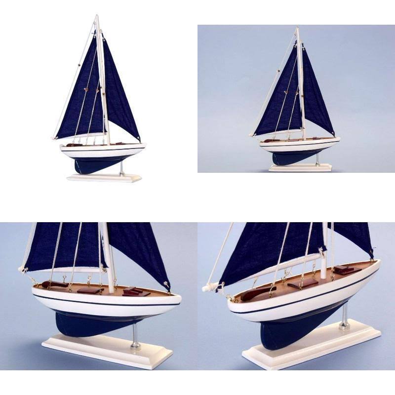 Blue 17 inch Sailboat P7542
