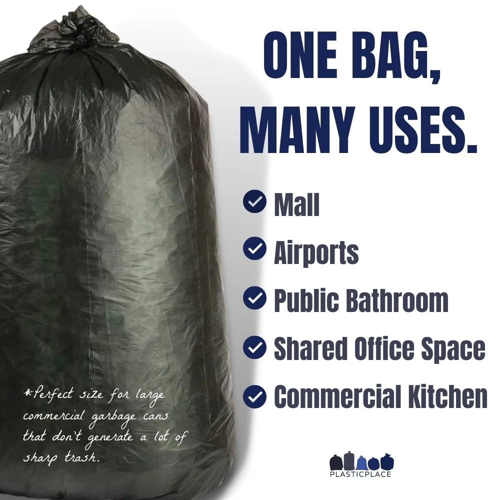 Black High Density Trash Bags, Case of 100 G785380