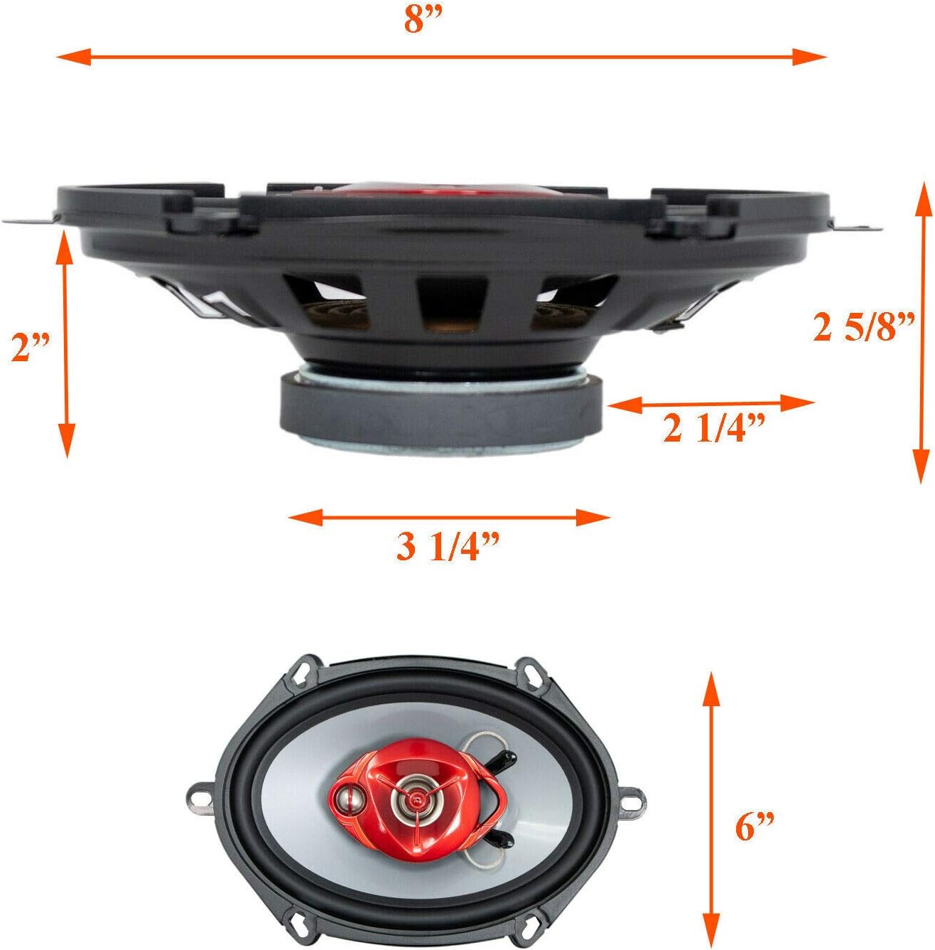 3-Way 700 Watts Coaxial Car Speakers Pack of 2 U210348