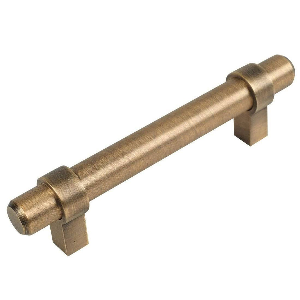 Brushed Antique Brass Cabinet Bar Handle Pull, 3-3/4 inch Hole Centers, 20 Pack F211240