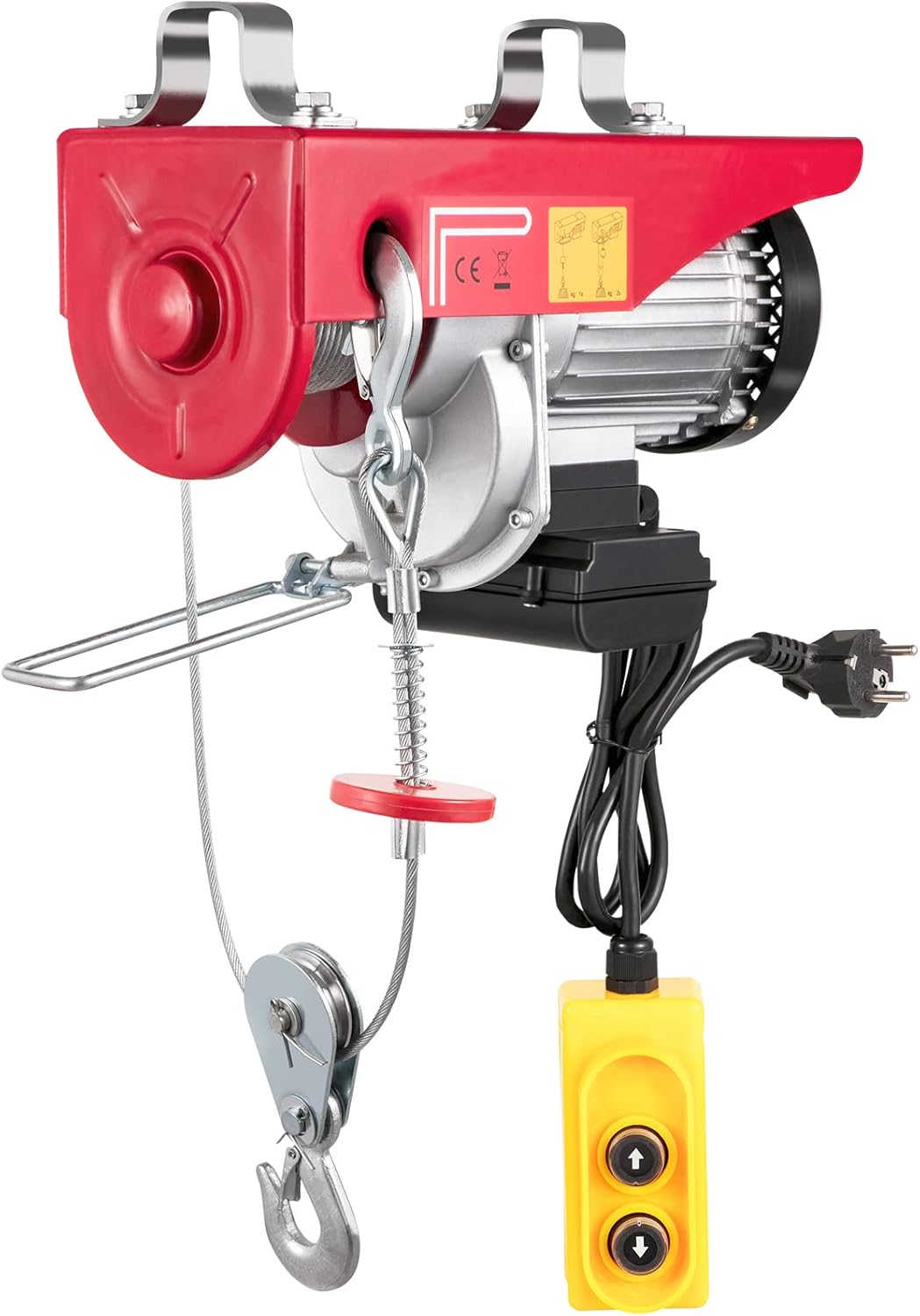2200 lb Electric Hoist with Remote Control, 110V Red Y649421