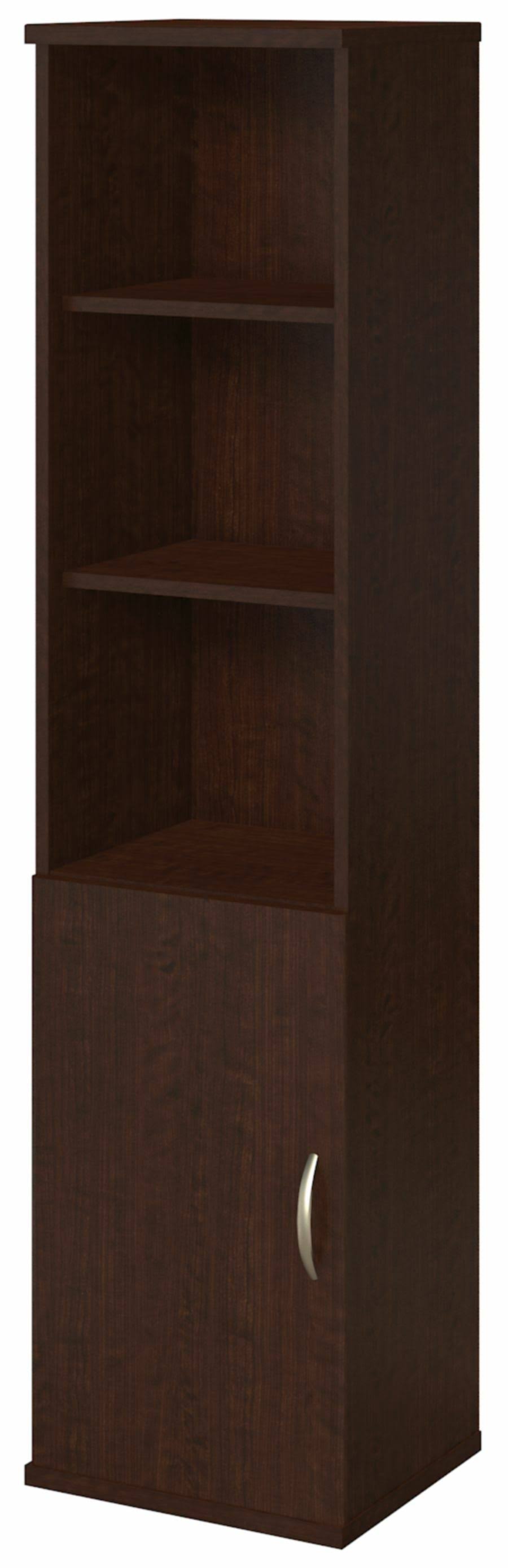 18W 5 Shelf Bookcase with Doors Mocha Cherry V946486