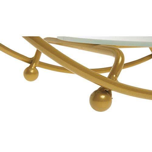 4 Tier Gold Round Stand with Frosted Glass Plates N156248